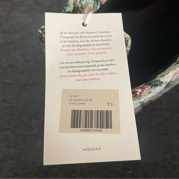 New Sezane Le Sept tote bag in jacquard fleurs - Picture 7 of 10